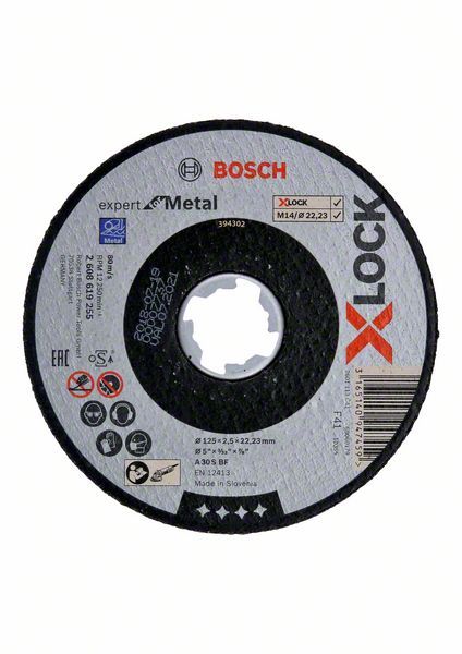Disque à tronçonner Expert for Metal X-Lock 125x2,5 Plat Bosch 2608619255