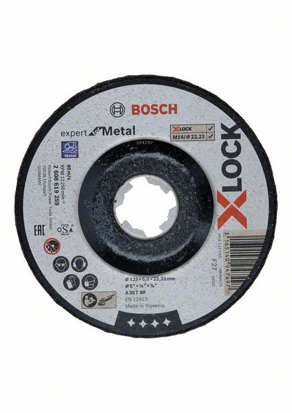 Disque à ébarber à moyeu déporté Expert for Metal X-Lock 125x6,0 Bosch 2608619259