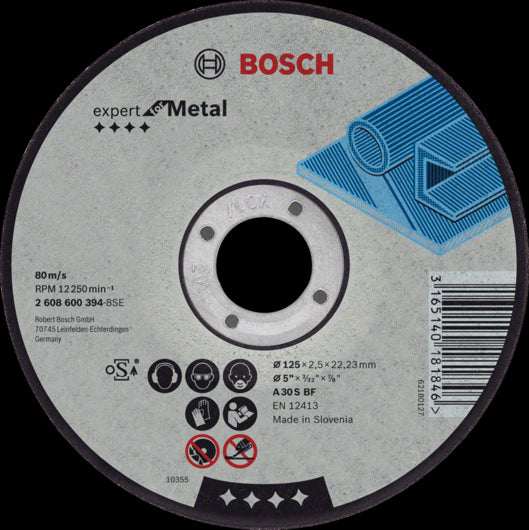 Disque à tronçonner 180 X 3,0 Acier Plat Bosch 2608600321