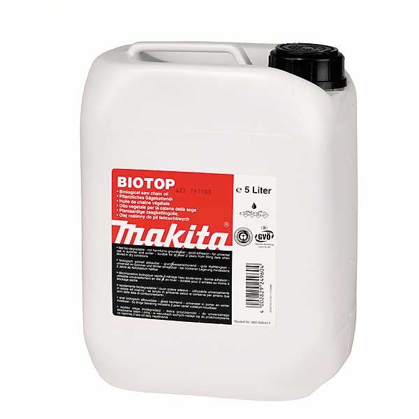Huiles pour chaînes tronçonneuses Biotop, bio dégradable 5L Makita