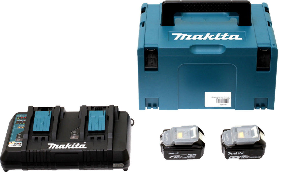 Pack Énergie 18V (2 batteries 4Ah + 1 chargeur double) Makita