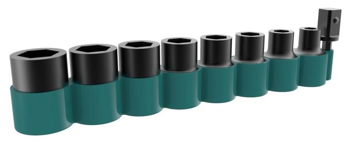 Kit douilles à chocs 3/8  Makita pour visseuses à chocs + adaptateur 1/4