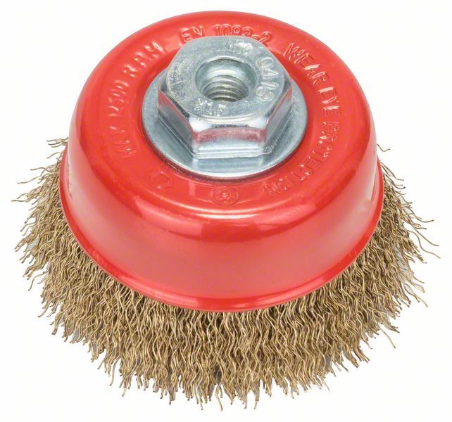 Brosse boisseau 75 mm à fils ondulés et laitonnés Bosch 2608622062