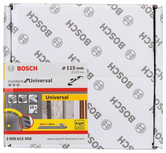 Disque à tronçonner diamanté Standard for Universal 115 x 22,23 (pack de 10) Bosch 2608615058