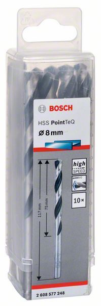 Foret hélicoïdal HSS PointTeQ 8,0 mm Bosch 2608577248