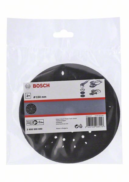 Patins abrasifs 150 mm pour ponceusesexcentriques Bosch 2608000690