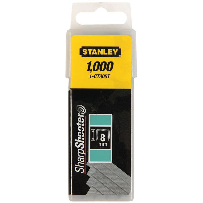 Agrafes Plates Pour Agrafeuse Cable Ct10 - Boite De 1000Pcs Plates 8 mm (1000 pcs) Stanley 1-CT305T