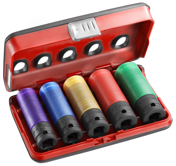 Coffret de douilles à choc renforcée pour jantes 1/2 NSI.5L Facom