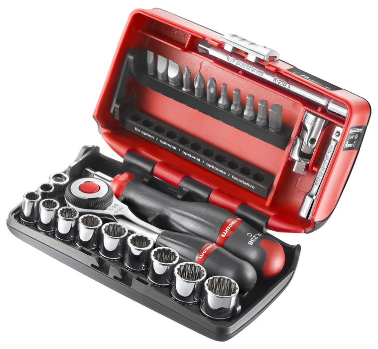 R.360NANO-U112 - Jeu de douilles 1/4 nano en pouces R.360NANO-U112 Facom"