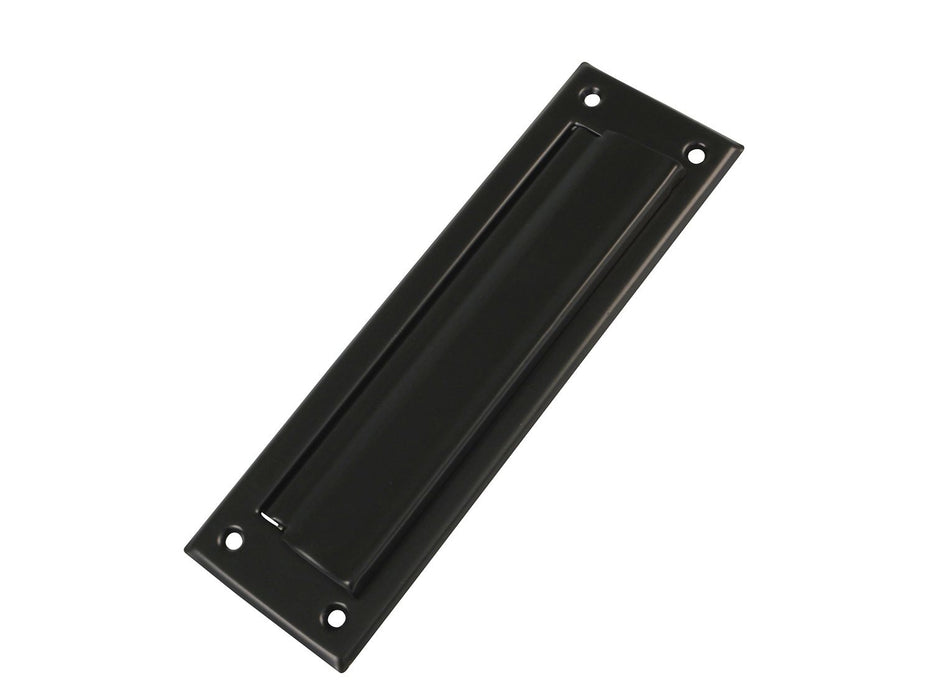 Entrée de boîte aux lettres noir en acier avec une entrée de 198x48 mm - 17588