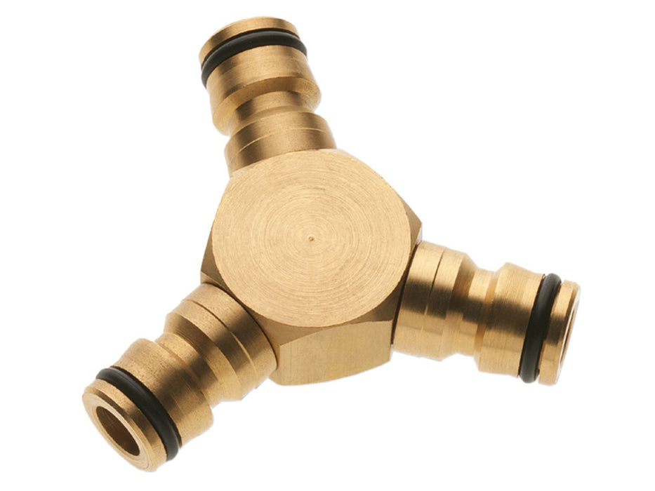 Derivation triple de tuyau en laiton. 15621