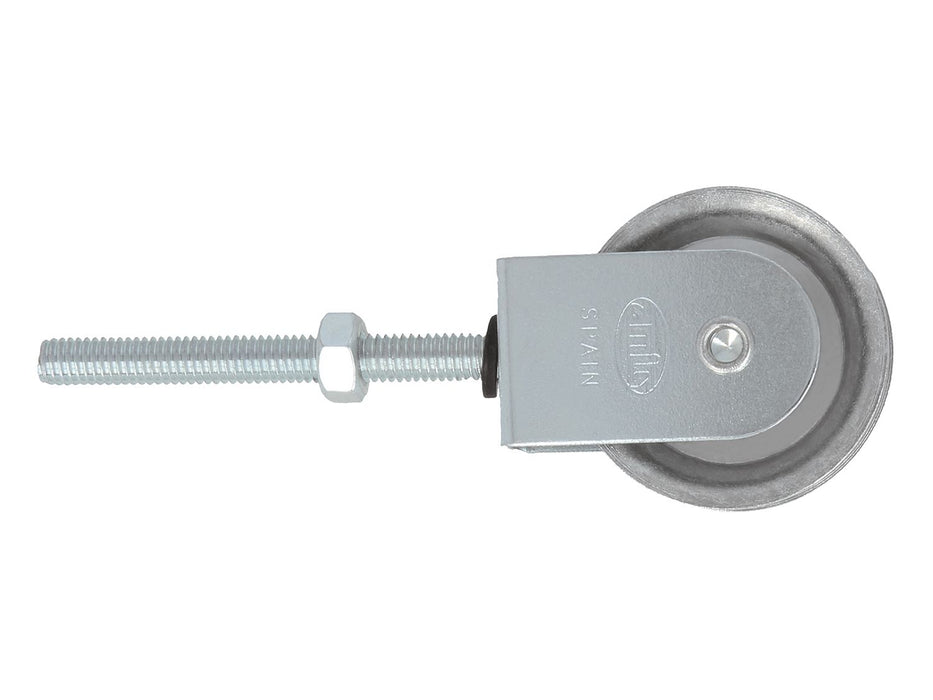 Poulie en acier avec roulette métallique de Ø39 mm, avec bou 17209