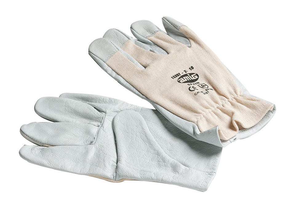 Gant mixte en fleur de cuir sur la paume de la main et dos e 9083