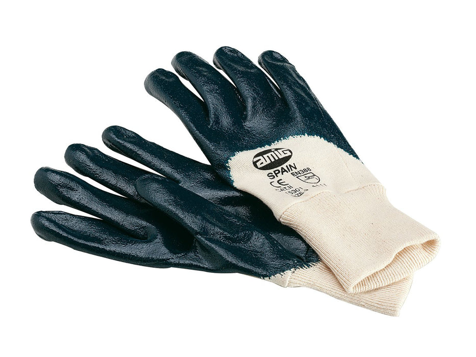 Gant mixte en nitrile sur coton avec poignet élastique pour 15828