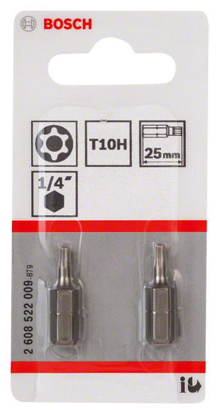 2X Security Torx T10H Bosch 2608522009 — outils.fr