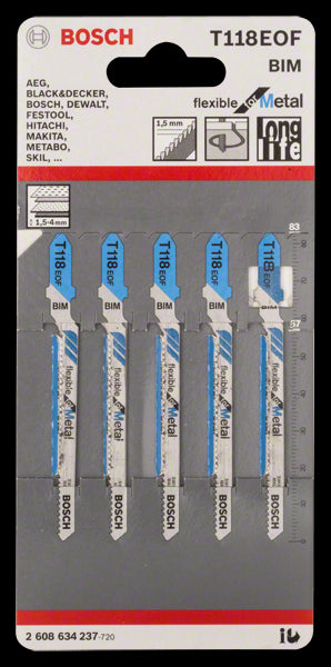 5 Lames T118 Eof flexible - Bosch 2608634237