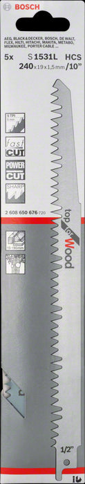 5 Lames de scie sabre S 1531 L Bosch 2608650676